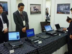 ThinkPadの実機展示が行われたレノボ・ブース