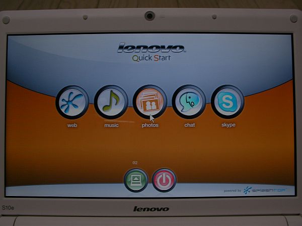 Lenovo（レノボ） クイックスタート画面